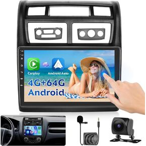 【4+64G 】 Car Radio for Kia Sportage 2007-2013: Car Stereo with Wireless Carplay Android Auto DSP, 9 inch 1280 * 720 Touch Screen with Bluetooth Radio for Sportage GPS WiFi SWC FM RDS Dual USB