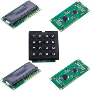4pcs 1602 LCD Display + 16 Keys Keypad Board