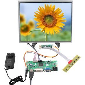 VSDISPLAY 12.1" 1024X768 LCD with DVI VGA Driver Board and Power Adapter 12V DC 2A Output
