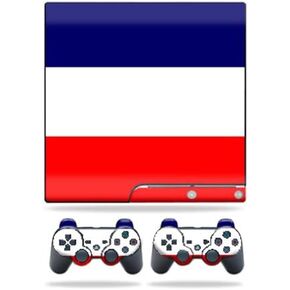 MightySkins Skin Compatible with Sony PlayStation 3 PS3 Slim Skins + 2 Controller Skins Sticker France Flag
