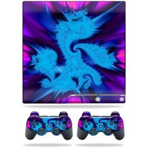 Mayyskins Skin متوافق مع Sony PlayStation 3 PS3 Slim Skins + 2 وحدة تحكم جلود ملصق Fractal Abstract