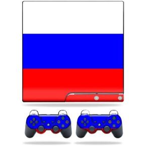 MightySkins Skin Compatible with Sony Playstation 3 PS3 Slim Skins + 2 Controller Skins Sticker Russian Flag