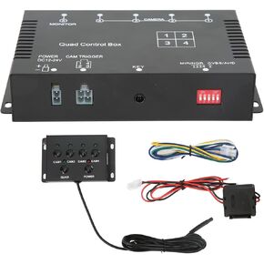 4 Channel Video Splitter, Parking Camera Video Switch 1080P AHD DC12V 24V Camera Video Screen Switch for RV Truck Bus Trailer