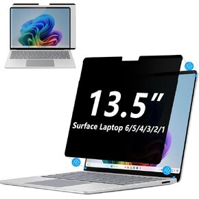 Megoo Privacy Screen Protector for Surface Laptop 6/5/4/3/2/1 13.5 Inch, Anti-Spy, Anti-Glare, Blue Light & UV Blocking, Magnetic Nano Technology, Removable Design