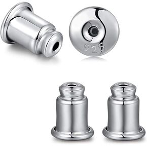 Earrings Back Locking Back Locking Earring Back Replacement for Diamond Studs Silver Earrings Backing Sterling Silver Earrings Back Safety Lifter Secure Earrings Back Hypoallergenic 2 Pairs