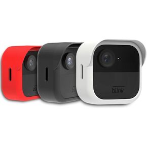 3 Pack | Blink Outdoor 4 Camera Skin Cover | Weatherproof Protective Silicone Case Accessory | Night Vision Compatible | Black White and Red