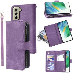 Compatible with Samsung Galaxy S23 5G Wallet Case and Premium Vintage Leather Flip Credit Card Holder Stand Cell Accessories Folio Phone Cover for S 23 23S GS23 G5 SM-S911U 6.1 inch Women Men Purple