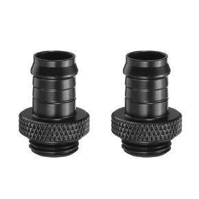 HARFINGTON 4pcs Water Cooling Barb Fitting G1/4" Thread 9.5mm OD PC Water Cooling System Soft Tube Connectors Hose Barb Fitting for PC Water Cooling Tube System, Black