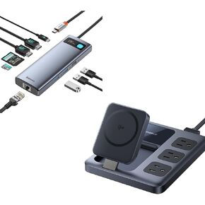 Baseus Laptop Docking Station 9 in 1 and Baseus Nomos 8-in-1 Magnetic Charging Station
