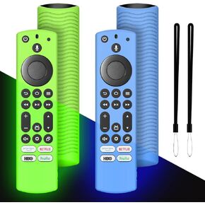 [2Pack] NS-RCFNA-21 Remote Cover for Toshiba and Insignia CT-RC1US-21 CT95018 FireTV Alexa Voice Control, Silicone Remote Case for TV Omni Series and 4-Series 4K UHD Smart TV Remote Glow in Dark