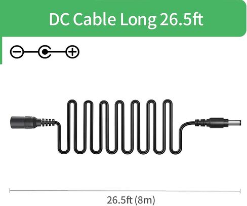 Security-01 5M 16FT DC Power Extension Cable 5.5mm x 2.1mm,for CCTV Camera IP WiFi Camera,DVR,LED Strip,DC Power Supply Adapter Extender Cable,Black in Saudi Arabia