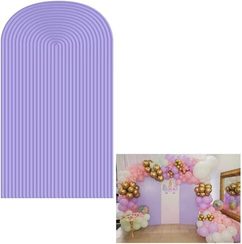 HUAYI Light Tan Ripples Pattern Arch Backdrop Cover for Birthday Party Wedding Baby Shower Decorations Chiara Backdrops Arched Wall Frame Stands Covers Props GP-454 2.5ft * 6ft in Kuwait