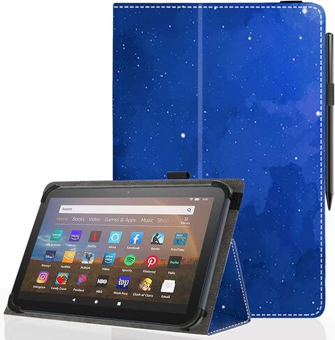 Universal 10 10.1 inch Android Tablet Case ، غطاء محامل قابلة للطي نحيف لجميع حالة اللوح التي تعمل باللمس 9 "-10.5" مع حامل القلم القلم ، STARRY SKY 04 in Kuwait