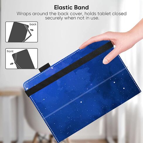 Universal 10 10.1 inch Android Tablet Case ، غطاء محامل قابلة للطي نحيف لجميع حالة اللوح التي تعمل باللمس 9 "-10.5" مع حامل القلم القلم ، STARRY SKY 04 in Kuwait