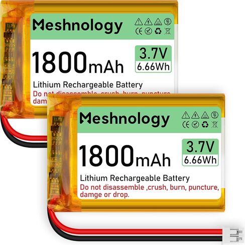3.7V Lipo Battery 1800mAh 103450 Rechargeable Lithium Polymer Battery with PH2.0 Connector Integrated Protection Circuit for Electronic Device Meshtastic RAK19007 + RAK4631 (2 Pcs) in Saudi Arabia