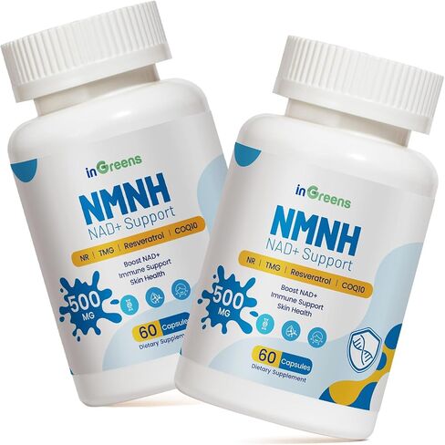 500mg NMNH, NMN Supplement Alternative with NR, TMG, Resveratrol, COQ10, NAD Supplement, Anti Aging, Energy, Boost NAD+ Levels, 60 Capsules in Saudi Arabia