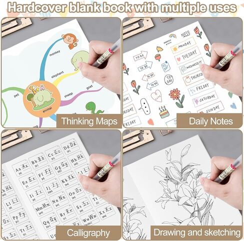 Utron 2PCS كتاب فارغ بغلاف صلب، كتاب توقيع 6 × 8 بوصة، كتب فارغة 80 صفحة لكل منها، كتاب فارغ بغلاف مقوى لكتابة القصص، إبداعات DlY، الرسم، الكتابة (أسود) in Saudi Arabia