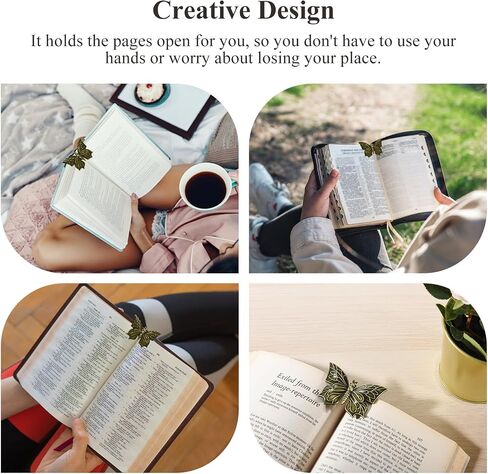 Vintage Bookmark Free Your Hands, Metal Book Marker Clip Effortlessly Hold Open Your Journal While Writing Perfect Gift for Book Lovers, Writers, and Readers Page Holder (Dragonfly) in Saudi Arabia