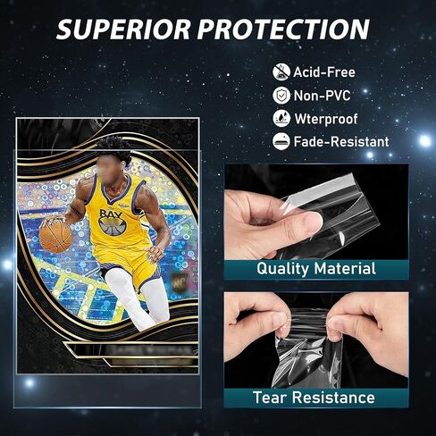 Trading Card Sleeves,Top Loaders Card Protection for Baseball Cards, Matte Card Sleeves Fit for Yugioh,Football,Magic,Sports Cards (6 Multicolored, 61 * 99mm) in Kuwait