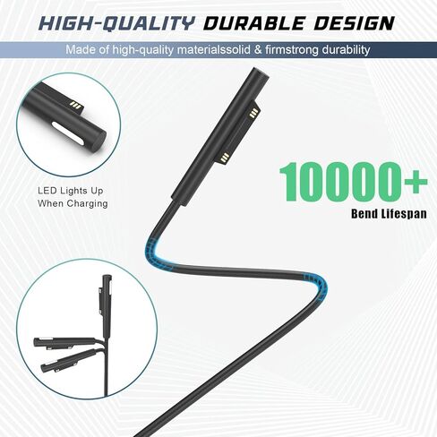 شراء الشاحن 65W الشاحن لـ Surface Pro 3/4/5/6/7 محول إمدادات الطاقة ، متوافق مع Microsoft Surface Book Labtop/Tablet ، يعمل مع 65W و 44W و 36W و 24W و 24W in Kuwait