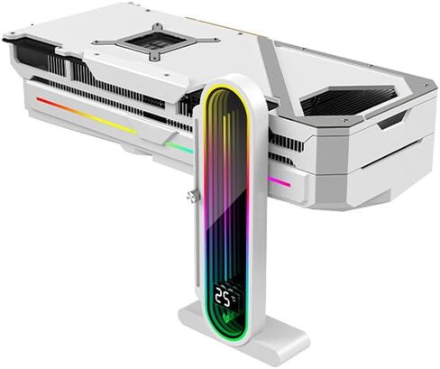 درجة الحرارة التي تعرض GPU Stand Argb Infinity Graphics Card دعم قابلة للتعديل 5V 3Pin حامل بطاقة الفيديو anti-SAG BARKET BASE MAGNECT BASE BRACE BRACE RACK PC CARTORIES (أسود) in Kuwait