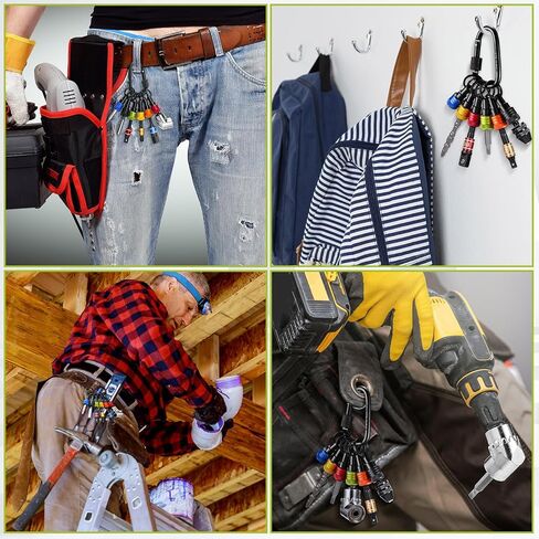 18 Pcs Drill Bit Holder Keychains 3 Pcs 1/4 3/8 1/2" Socket Portable Hex Shank Bit Holders Attachment Adapter and Tightenable Lock Totally 24 Pcs Gadgets for Tools Improvement (Orange) in Kuwait