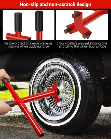 Manual Wire Wheel Lowrider Knock Off Tool with Bar, Wire Wheels Removal and Installation Tools, Fit for Dayton Luxor Zenith China 2 Bar in Kuwait
