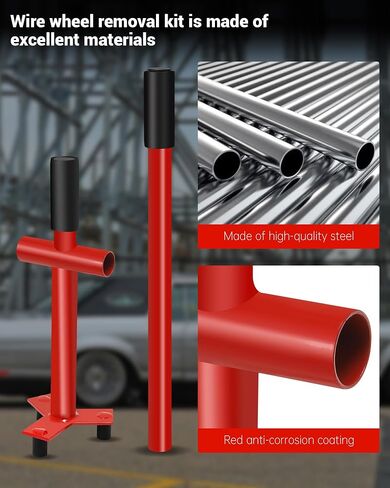Manual Wire Wheel Lowrider Knock Off Tool with Bar, Wire Wheels Removal and Installation Tools, Fit for Dayton Luxor Zenith China 2 Bar in Kuwait