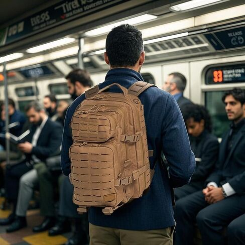 Military Tactical Backpack for Men 35L Small Molle System Water Resistant 3 Day Survival Assault Pack for Bug Out Bag Rucksack Travel Hiking Camping Gym Range Trekking Hunting Sport Work (Black) in Kuwait