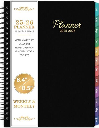 2025 Planner – Weekly ＆ Monthly Planner 2025, Jan. 2025 – Dec. 2025, Planner 2025, 6.4" x 8.5" with Flexible Cover, Tabs, Strong Twin-Wire Binding, Inner Pocket, 17 Notes Pages in Saudi Arabia