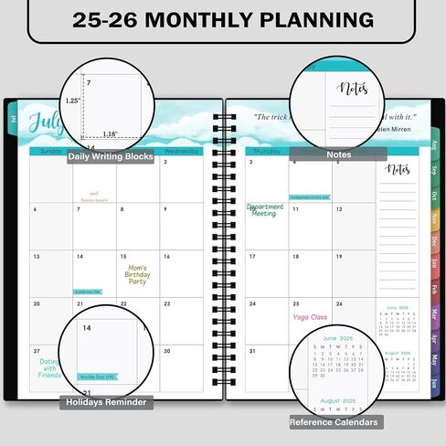 2025 Planner – Weekly ＆ Monthly Planner 2025, Jan. 2025 – Dec. 2025, Planner 2025, 6.4" x 8.5" with Flexible Cover, Tabs, Strong Twin-Wire Binding, Inner Pocket, 17 Notes Pages in Saudi Arabia