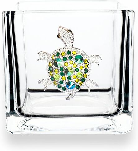 THE QUEENS' JEWELS Flamingo Jeweled 4x4 Candle Holder Vase - Unique Gift for Women, Birthday, Cute, Fun, Cocktail, Queen, Not Painted, Decorated, Bling, Bedazzled, Rhinestone in Saudi Arabia