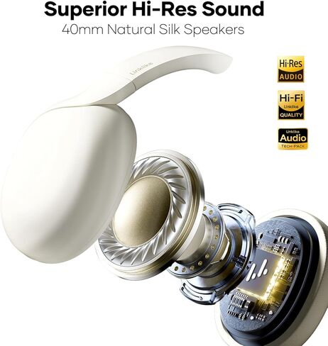 سماعات رأس HS1 Hybrid Active Noise Cancelling، سماعات رأس بلوتوث لاسلكية فوق الأذن، صوت عالي الدقة، وقت تشغيل 100 ساعة، ملاءمة مريحة، استخدام مستقل، تحكم فريد باللمس للتنقل أثناء العمل في الدراسة in Kuwait