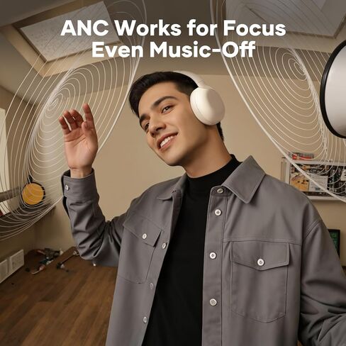 سماعات رأس HS1 Hybrid Active Noise Cancelling، سماعات رأس بلوتوث لاسلكية فوق الأذن، صوت عالي الدقة، وقت تشغيل 100 ساعة، ملاءمة مريحة، استخدام مستقل، تحكم فريد باللمس للتنقل أثناء العمل في الدراسة in Kuwait