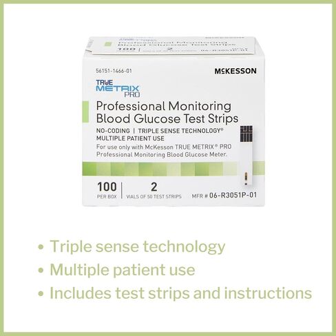 McKesson TRUE METRIX Professional Monitoring Blood Glucose Test Stripes, 50 Strips, 3 Packs, 150 Total in Saudi Arabia