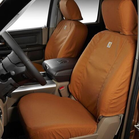 Covercraft Carhartt SeatSaver Custom Seat Covers | SSC3475CAGY | 1st Row 40/20/40 Bench Seat | for Select Chevrolet Silverado/GMC Sierra Models | Gravel in Kuwait
