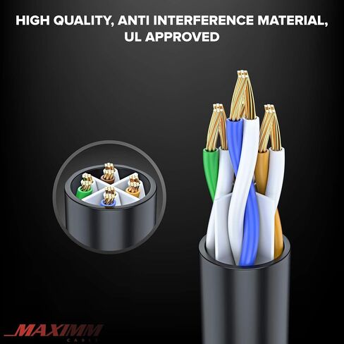 Maximm Cat 6 Ethernet Cable 1.5 Ft, 100% Pure Copper, Cat6 Cable (5 Pack) LAN Cable, Internet Cable, Patch Cable and Network Cable - UTP (Multicolor) 1.5 Feet in Saudi Arabia