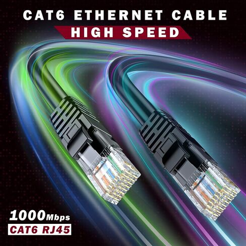 Maximm Cat 6 Ethernet Cable 1.5 Ft, 100% Pure Copper, Cat6 Cable (5 Pack) LAN Cable, Internet Cable, Patch Cable and Network Cable - UTP (Multicolor) 1.5 Feet in Saudi Arabia
