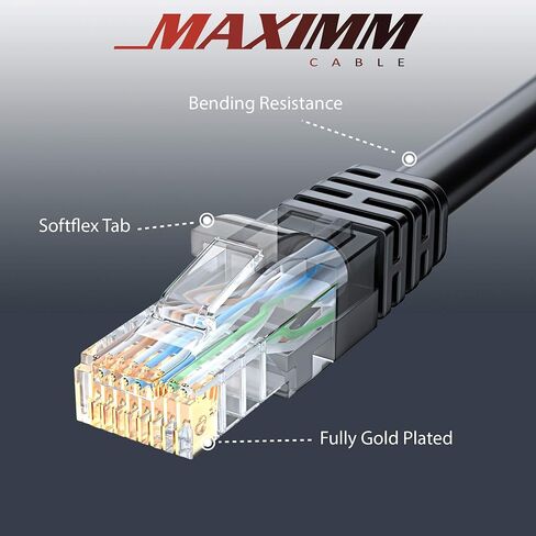 Maximm Cat 6 Ethernet Cable 1.5 Ft, 100% Pure Copper, Cat6 Cable (5 Pack) LAN Cable, Internet Cable, Patch Cable and Network Cable - UTP (Multicolor) 1.5 Feet in Saudi Arabia