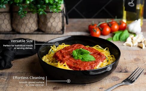 مجموعة أوعية المعكرونة السيراميكية من كوك، للحساء والسلطات، أوعية التقديم، سعة كبيرة، آمنة للاستخدام في الميكروويف وغسالة الأطباق، مجموعة من 4 قطع، 40 مل in Kuwait