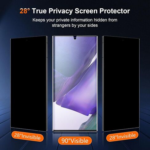 [2+2 Pack] Galaxy Note 20 Ultra Privacy Tempered Glass Screen Protector and Camera Lens Film 6.9 Inch, 9H Anti Spy Tempered Glass, 3D Full Cover [ Not Fingerprint Unlock] in Saudi Arabia