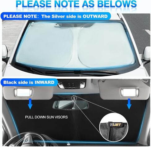 KUST Windshield Shade Custom Fit for Toyota Grand Highlander 2024 Sun Shade Front Windshield Sun Visor Foldable Thicker 5-Layer Block Heat and Sun UV Rays in Saudi Arabia