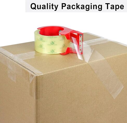 BOMEI PACK White Packing Tape with Dispenser, 2.4 Mil 1.88 Inch x 60 Yards, 6 Refills Rolls White Tape for Box Moving, Shipping and Packaging in Saudi Arabia
