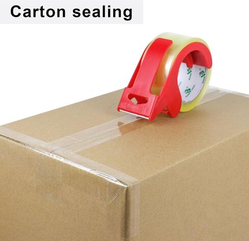 BOMEI PACK White Packing Tape with Dispenser, 2.4 Mil 1.88 Inch x 60 Yards, 6 Refills Rolls White Tape for Box Moving, Shipping and Packaging in Saudi Arabia