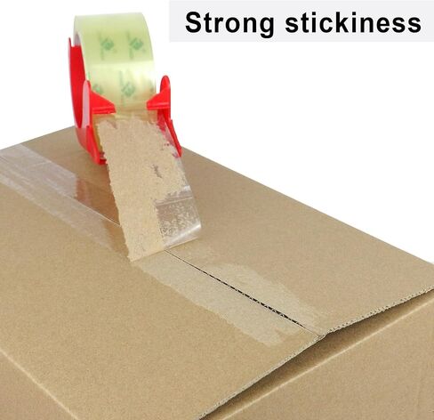 BOMEI PACK White Packing Tape with Dispenser, 2.4 Mil 1.88 Inch x 60 Yards, 6 Refills Rolls White Tape for Box Moving, Shipping and Packaging in Saudi Arabia