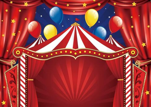 Red Circus Tent Backdrop Big Top Carnival Themed Birthday Party Photo Background Newborn Baby Shower Photography Booths Banner Decorations Supplies 7x5ft in Saudi Arabia