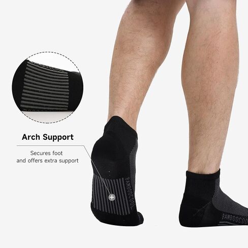 BAMBOO COOL Men's Ankle Socks Athletic Cushioned Moisture Wicking, Running Socks Arch Support Breathable, 8 Pack in Kuwait