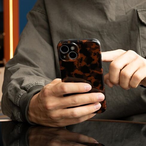 حالة الهاتف لـ iPhone 15 ، أزياء Tortoiseshell TPU Slim Lightweight Wover for Women ، Srop Protection Srockproof Protction حامل (لـ iPhone 15) براون in Kuwait