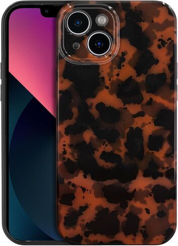 حالة الهاتف لـ iPhone 15 ، أزياء Tortoiseshell TPU Slim Lightweight Wover for Women ، Srop Protection Srockproof Protction حامل (لـ iPhone 15) براون in Kuwait
