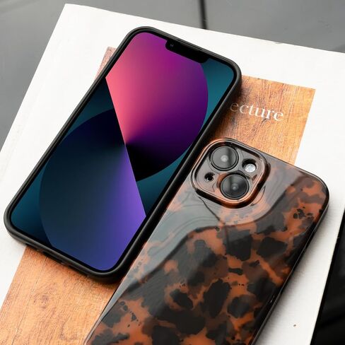 حالة الهاتف لـ iPhone 15 ، أزياء Tortoiseshell TPU Slim Lightweight Wover for Women ، Srop Protection Srockproof Protction حامل (لـ iPhone 15) براون in Kuwait